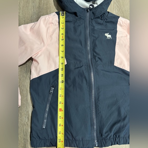 Abercrombie & Fitch Girls Size 9 10 Lined Windbreaker Jacket Blue Pink - Picture 11 of 14